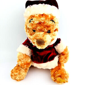 Disney Store Winnie the Pooh Traditions Plush Exclusive CHRISTMAS SANTA 11 inch